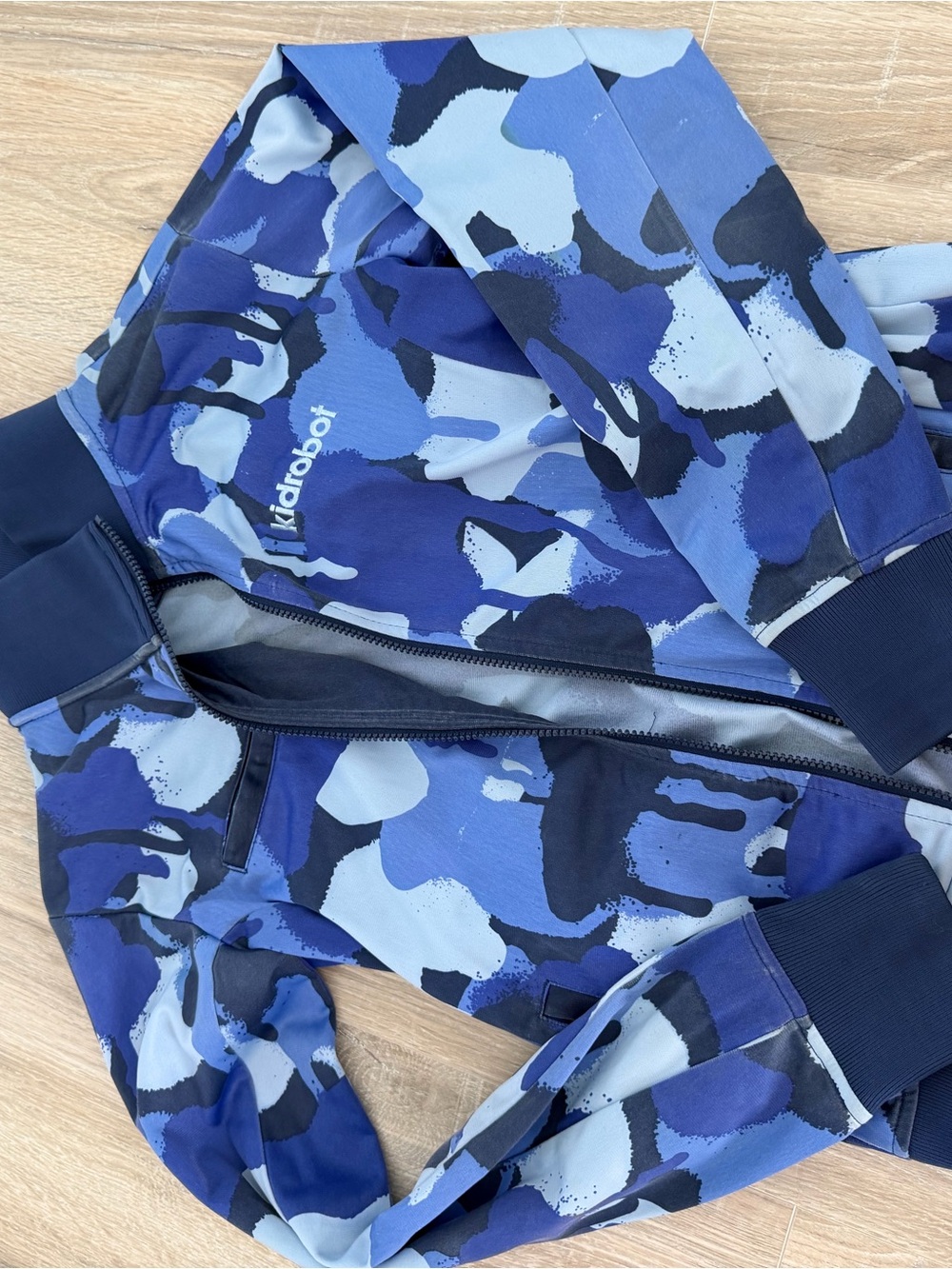 Kidrobot Blue Camo Zip Hoodie only 1 of 112, never worn